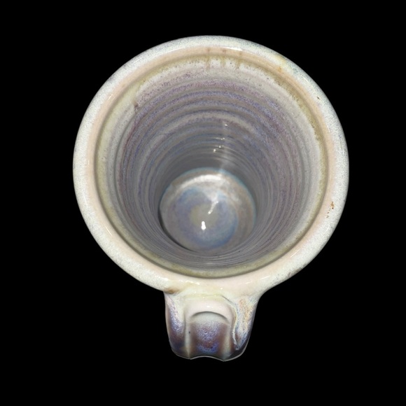 Handmade Purple Pottery Mug with Fish Carving Unique – Signed – 6” Tall 20oz - Picture 7 of 12